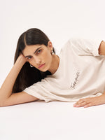 חולצת אוברסייז קרם TRANQUILLE'