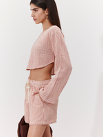 טופ קרופ פסים אדום POSITANO