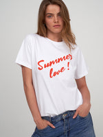 חולצת טי שירט לבן SUMMER LOVE