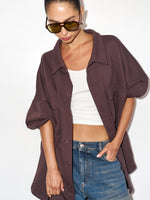 ג'קט אוברסייז כפתורים פרנץ' טרי חום