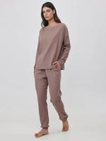 מכנסיים ארוכים ריב חום בהיר