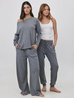 מכנסיים ארוכים ריב אפור מלאנג'