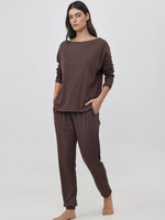 מכנסיים ארוכים ריב חום כהה