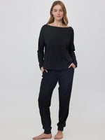 מכנסיים ארוכים ריב שחור