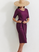 חצאית בגד ים מעטפת קשירה בורדו מבריק