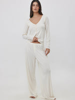 מכנסיים רחבים פויינטל קרם