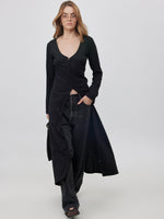 קרדיגן ארוך ריב שחור