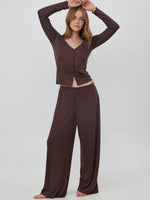 מכנסיים רחבים פויינטל חום