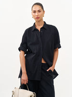 חולצה מכופתרת שחור SORRENTO