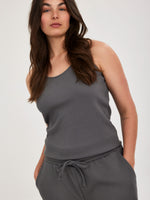 גופיית וופל אפור כהה