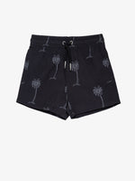 בגד ים לגברים אורך 5 אינץ' הדפס עצים שחור