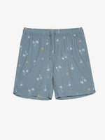 בגד ים לגברים אורך 7 אינץ' הדפס עצים ירוק