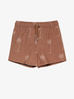 בגד ים לגברים אורך 5 אינץ' הדפס עצים חום