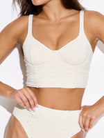 טופ ביקיני טקסטורה שמנת