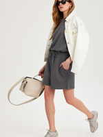 מכנסיים קצרים וופל אפור כהה