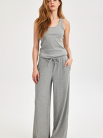 מכנסיים ארוכים רחבים אפור ריב