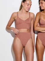 טופ ביקיני טקסטורה חום