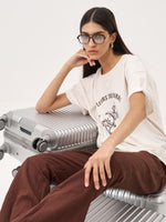 חולצת אוברסייז קרם FLEURS DU MARAIS