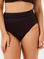 תחתון ביקיני גבוה סאטן חום כהה