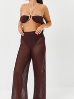 מכנס בד רשת חום