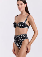 תחתון ביקיני HIGH LEG סאטן פרחוני