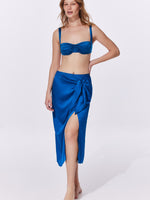 חצאית מעטפת מקסי כחול MADEMOISELLE