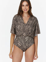 בגד ים צנוע שלם מעטפת הדפס פרחוני