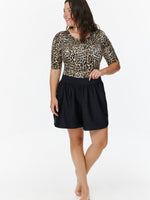 מכנסי בגד ים קצרים שחור מבריק