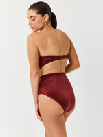 תחתון ביקיני גבוה סאטן קינמון