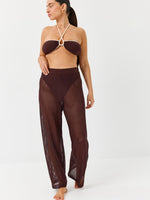 מכנס בד רשת חום