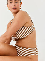 טופ ביקיני פסים חום