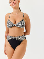 תחתון ביקיני גבוה מנומר שחור