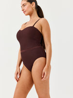 בגד ים שלם סטרפלס חום