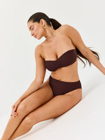 טופ ביקיני סטרפלס חום