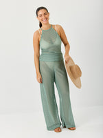 גופייה בד רשת מנטה