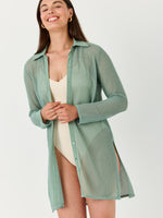 חולצת בד רשת מנטה